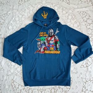 Star Wars The Mandalorian Teal Hoodie Adult Medium
